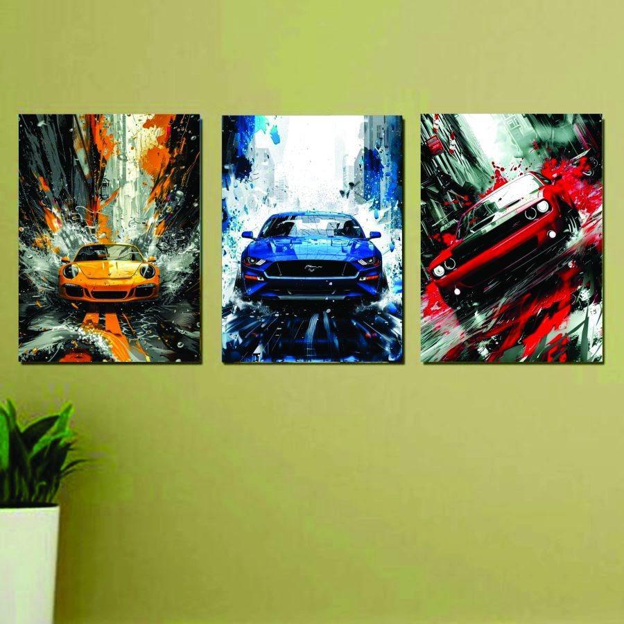 Set of 3 Wall Art Wooden Phototile Frames for Wall Decor