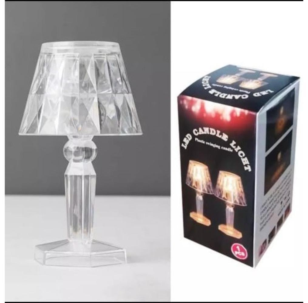 Small White Crystal Night Lamp - Golden Light