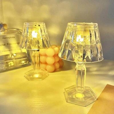 Small White Crystal Night Lamp - Golden Light