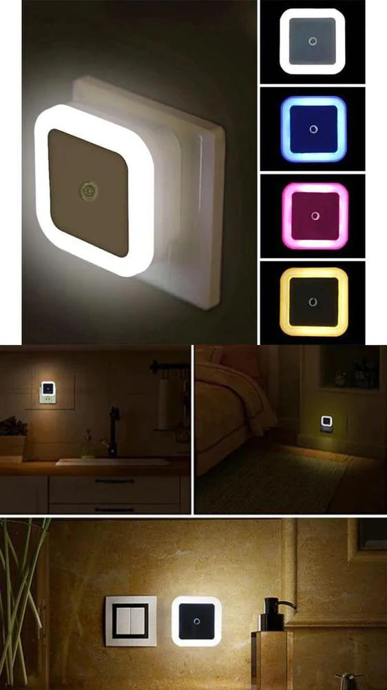 Light switch night light with color-changing feature in various settings