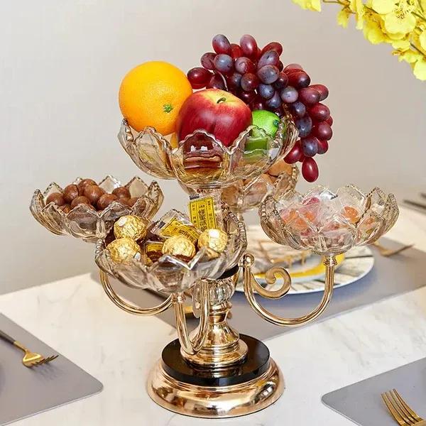 Elegant Golden Decorative Tray - Unique Design