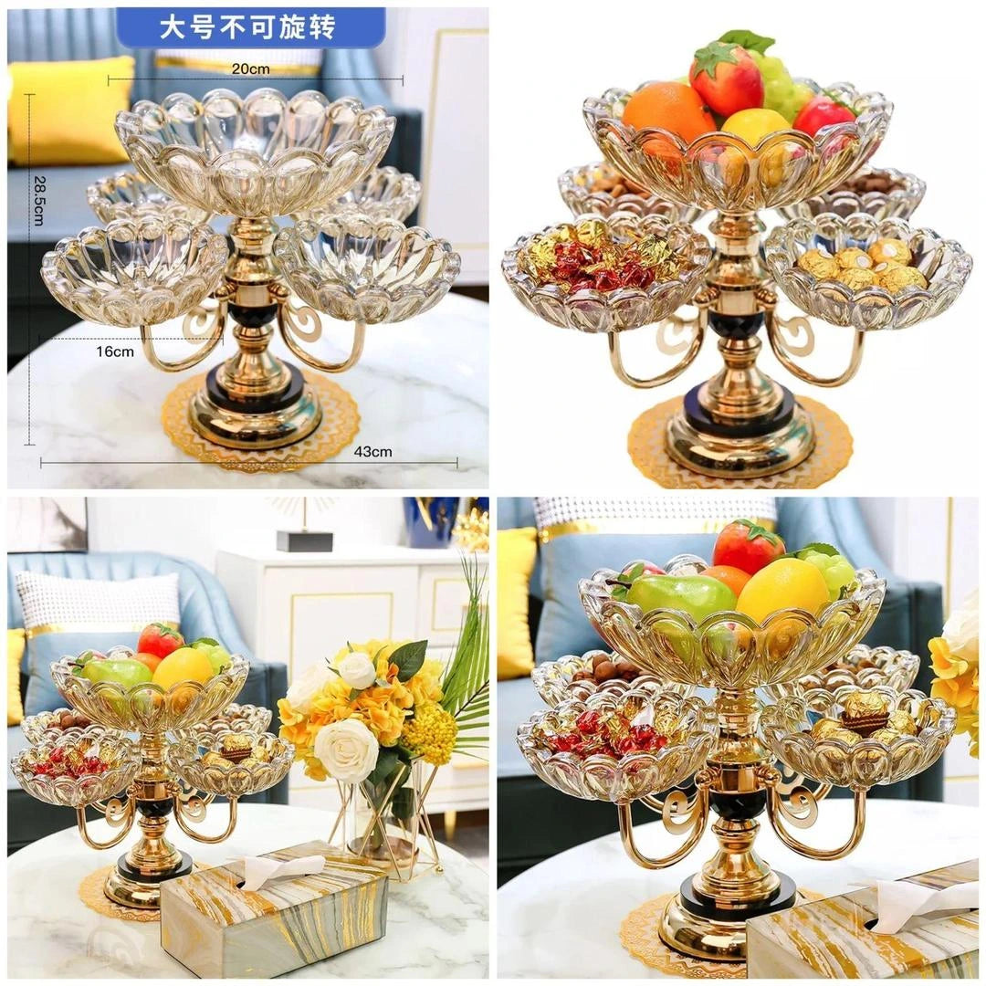 Elegant Golden Decorative Tray - Unique Design