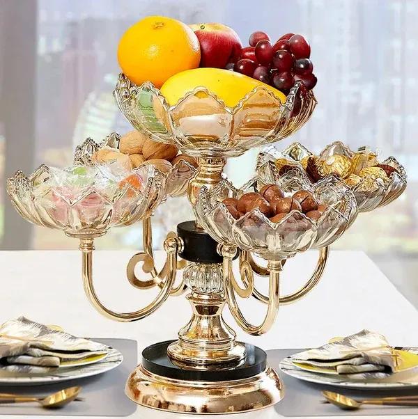 Elegant Golden Decorative Tray - Unique Design