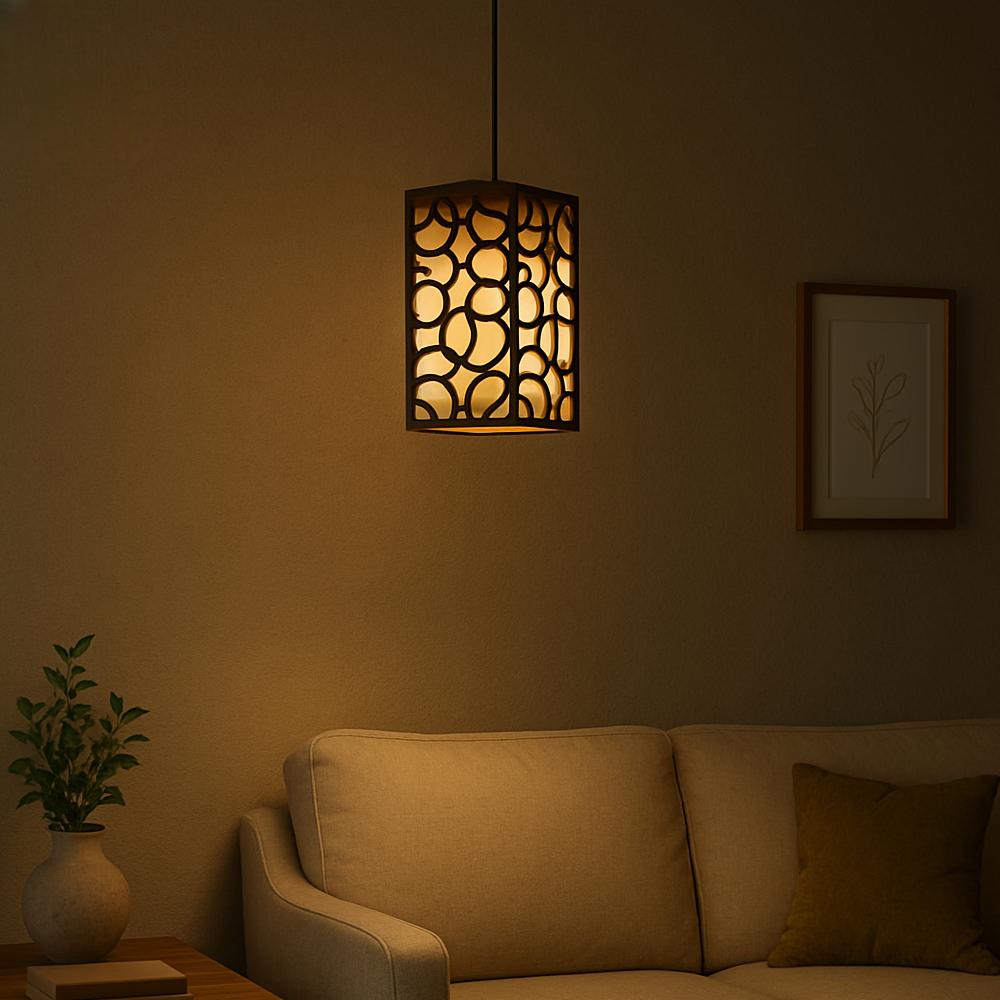 Dark Brown Wooden Ceiling Light