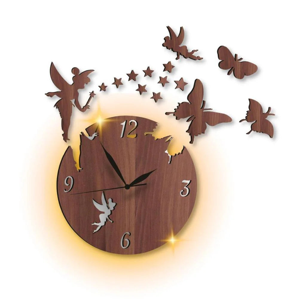 Fairy Design Laminated Wall Clock with Backlight